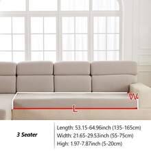 1 vỏ bọc ghế sofa co giãn màu trơn, vỏ đệm ghế sofa polyester hiện đại cho phòng khách - Màu Xám nhạt - Xem 13