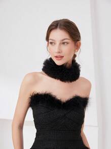 1pc Exaggerated Puff Ruffled Detachable Mesh Fake Collar For Women