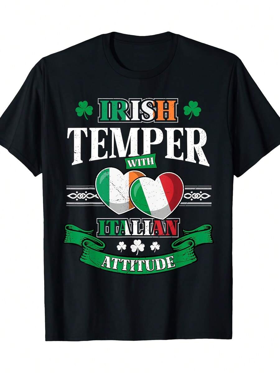 Irish Temper Attitude St Patricks Day Ireland T-Shirt T-Shirt Cotton T-Shirt Men Size S-3XL - màu đen - Xem 1