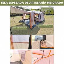 Tienda De Campaña Grande Para 5-8 Personas/gran Espacio, Casa de Campaña Portátil,Tienda de Campaña para5~8 Personas,Tienda Familiar de Fácil Instalación,Tienda para Acampar Impermeable con Alfombra de Piso y Toldo de Puerta,Gran Ventilación,Fuerte y duradero.5-8 carpa de campamento de personas con vestíbulo extendido, carpas familiares resistentes a la intemperie de 2 habitaciones, instalación fácil de instalar carpa impermeable al aire libre para mochileros y caminatas para acampar - Agua azul cielo - Ver 8