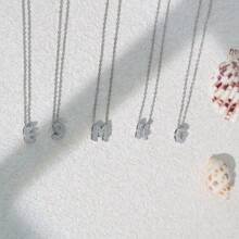 26pcs Stainless Steel English Alphabet Letter Pendant On Versatile Round Snake Chain Necklace