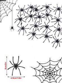 1 pieza, 60/100/200g Telarañas de Halloween Decoraciones Bonus Con Arañas Falsas, Telarañas súper elásticas para fiestas de Halloween en interiores y exteriores