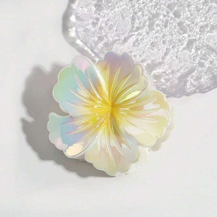 Colorful Flower Hair Clips For Women, Elegant And Delicate - 黃色 - 查看 1