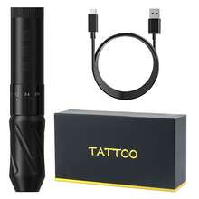 1 Stück kabellose T-Rex Tattoo Maschine, Rotary Tattoo Maschine, 6 Hub Länge mit 1 Box rosa Tattoo Nadeln, professionelle Tattoo Pistole, geeignet für verschiedene Nadeln