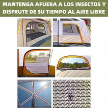 Tienda De Campaña Grande Para 5-8 Personas/gran Espacio, Casa de Campaña Portátil,Tienda de Campaña para5~8 Personas,Tienda Familiar de Fácil Instalación,Tienda para Acampar Impermeable con Alfombra de Piso y Toldo de Puerta,Gran Ventilación,Fuerte y duradero - Agua azul cielo - Ver 6