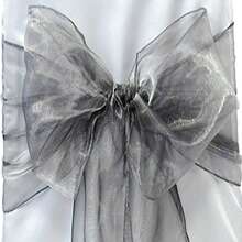 Orange Organza Chair Back Bow Decor, Organza Bow Decor Ribbon For Halloween, Weddings, Christmas, Easter, Outdoor Parties & Festivals. DIY-Friendly Bowknot For Various Holiday Decorations