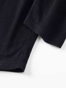 2 piezas Camiseta de manga larga de cuello redondo + Pantalones para hombre, capa base cálida y casual de felpa para otoño/invierno