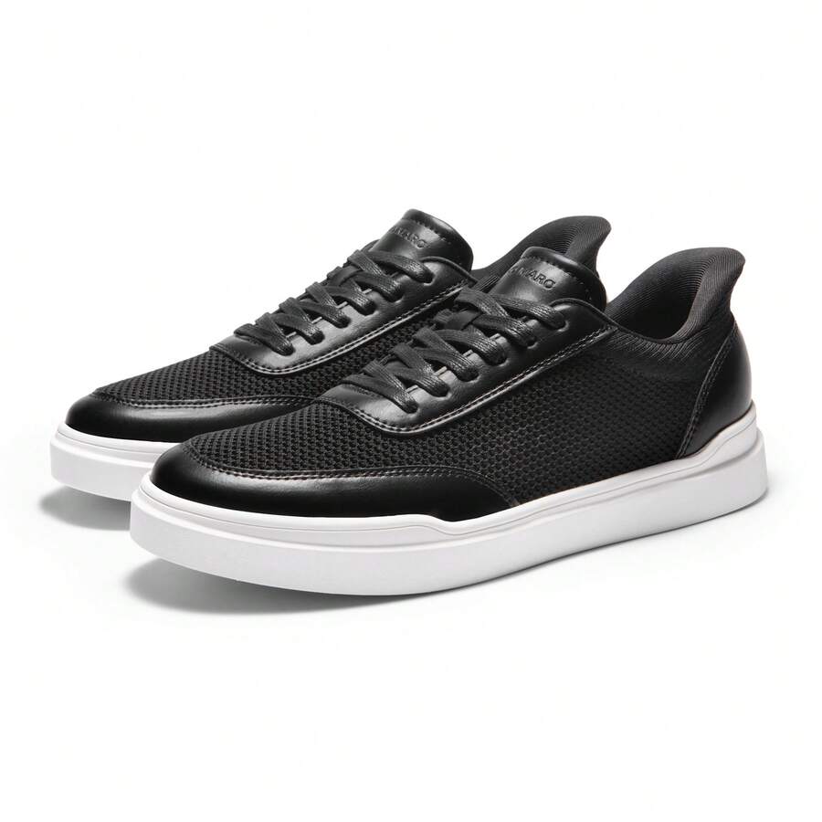 Men's Breathable Mesh Slip-On Sneakers Hands-Free Casual Walking Shoes Lightweight Comfortable Non-Slip - Black - View 1