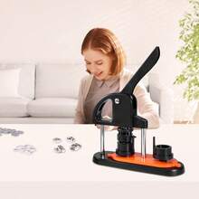 Button Maker Machine, 0.98 Inch/25mm Pin Maker, Installation-Free Badge Punch Press Kit, Children DIY Gifts Button Making Supplies With 500pcs Button Parts, Circle Cutter, Magic Book - Black - View 8