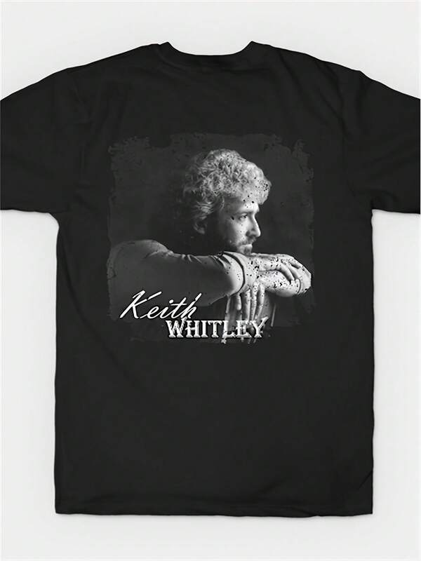 KEITH WHITLEY - KEITH WHITLEY T-Shirt Print-Black 180g New Arrived Pure Cotton Suitable Birthday Parties Daily Commuting T-Shirt Suitable Giving Gifts To Family Members