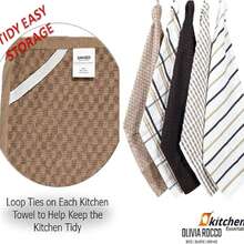 5 Pack Terry Kitchen Tea Towels, Super Absorbent & Quick-Drying Dish Cloths For Kitchen Use, Soft Cleaning Towels For Drying Dishes & Surfaces, Hotel Quality Towel Set, 40x60cm - Mink - View 2