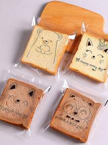 100 个可重复使用的透明三明治袋 - 食品储存、真空密封、厨房整理