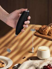 Electric Milk Frother, Powerful Handheld Milk Frother, Mini Milk Frother, Coffee Stirrer, Stainless Steel Drink Mixer, Suitable For Coffee, Latte, Cappuccino, Matcha, Hot Chocolate, Portable Milk Frother, Cordless Electric Mixer Mini Coffee Machine - Multicolor - View 2