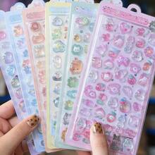 3D Cute Stickers Cartoon - Hot Dog Sushi Bubble Stickers Kawaii Mini Fluffy 3D Reusable Fluffy Scrapbook Planning Diary Notebook Computer Mobile Phone Case Decoration (Solid Products)