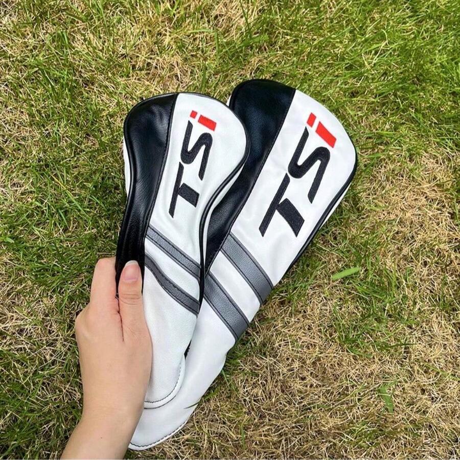 Funda protectora de cabeza de palo de golf, duradera de PU - Accesorio de golf esencial y con estilo - Blanco y Negro - Ver 1