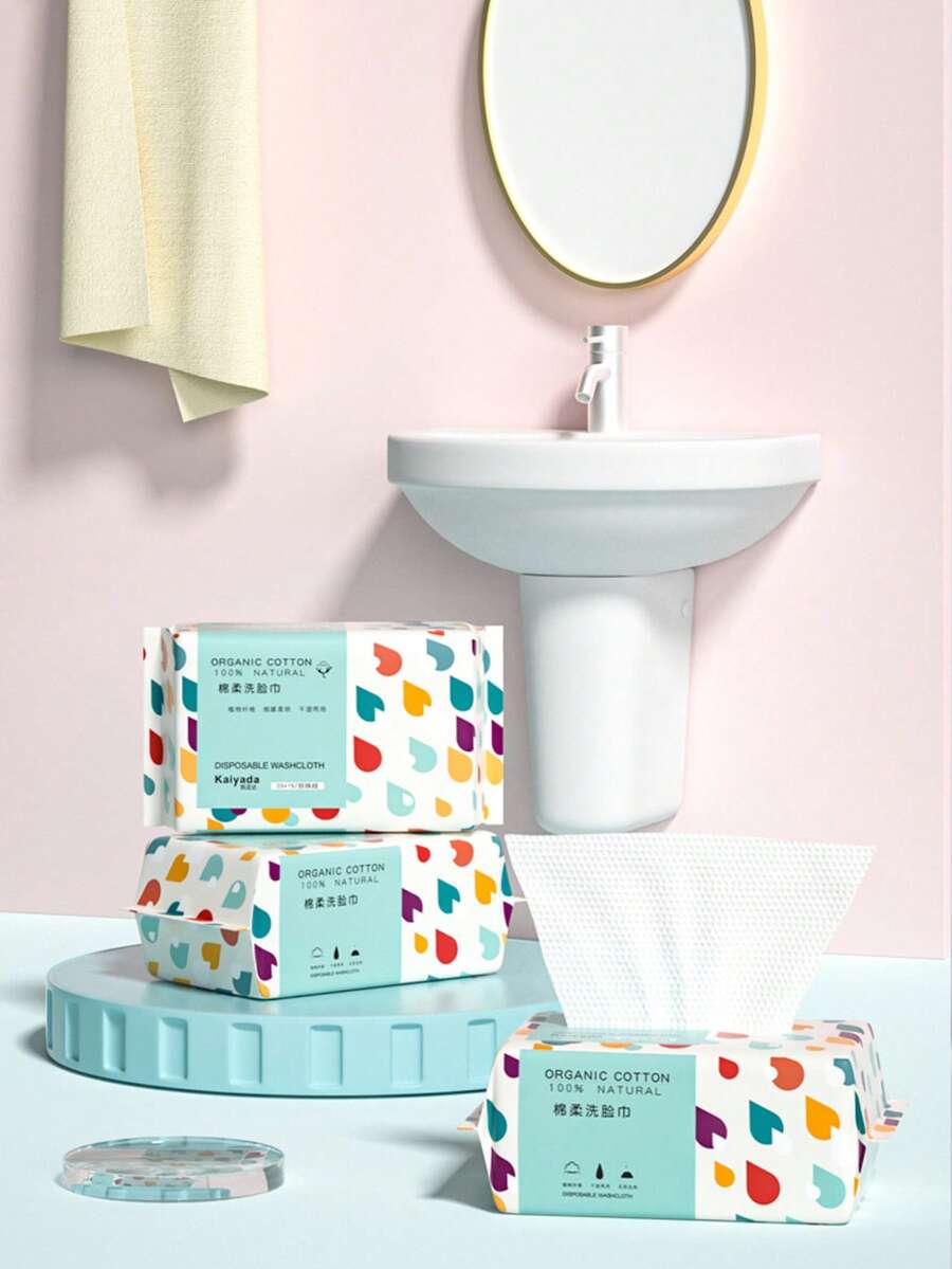 100片可拆卸加厚柔软洁面湿巾 - 有花紋 - 查看 1