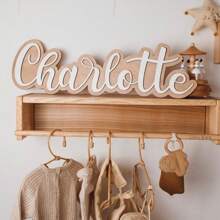 1pc Personalized Wooden Name Plate, No Electricity Needed, Customized Letter Wall Decor, Boho Style, Suitable For Living Room, Bedroom, Unique Customized Gift For Birthday, Party, Wedding, Graduation, Christmas, Halloween