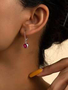 1 par de pendientes de plata de ley S925 con gota de piedra natal, regalo de cumpleaños personalizable de 12 meses, joyería exquisita para mujeres - Doce Piedras Estelares 5 - Ver 8