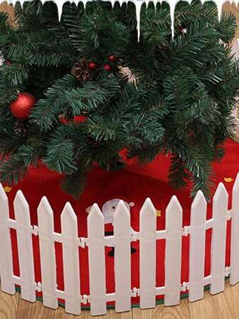 10pcs Christmas Plastic Fence Christmas Tree Fence Lightweight Fence Christmas Party Decoration Home Courtyard Fence Christmas Decoration Indoor And Outdoor Decoration Fence Party Decoration Winter Decoration