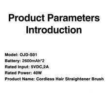 GENAI 直发梳，便携式负离子直发刷，长效电池热梳直发器，轻巧迷你便携，防烫设置 - 彩色 - 查看 12