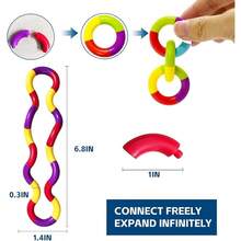 7PCS Quiet Twisty Fidget Toys Squeeze Twist And Spin Multicolored Sensory Toys For And Adults Stress Relief Toys And Educational Tools For Classroom Alternative Gifts - 7 chiếc - Xem 2