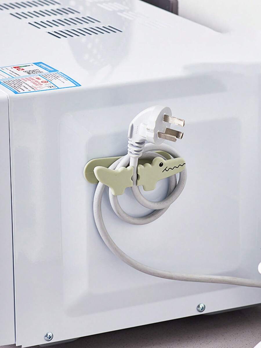 1pc Cartoon Shaped Cable Organizer, Data Cable Winding Device. Desktop Silicone Cable Organizer, No Need To Drill Holes To Store Charging Cables. Can Be Used To Organize Home & Office Supplies, Practical & Convenient. - Multicolor - View 1