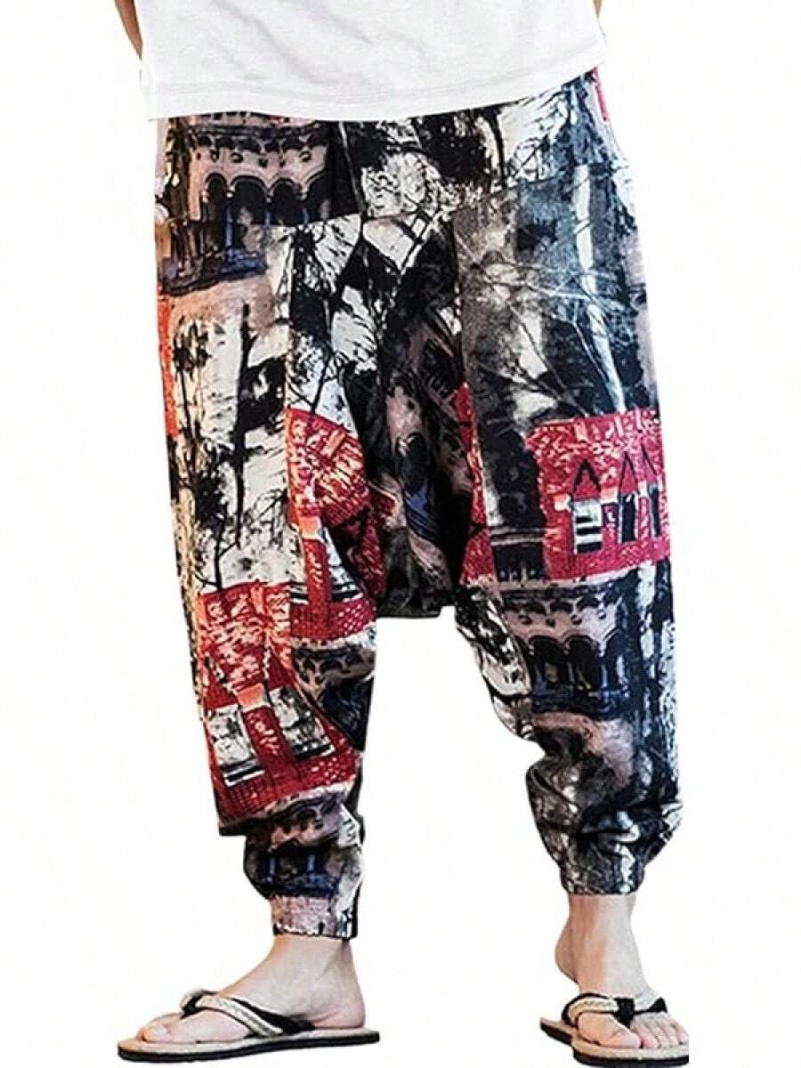 Mens Womens Harem Pants Loose Fit Boho Yoga Hippie  Drop Crotch Trousers-20256688 - Kiểu 8 - Xem 1