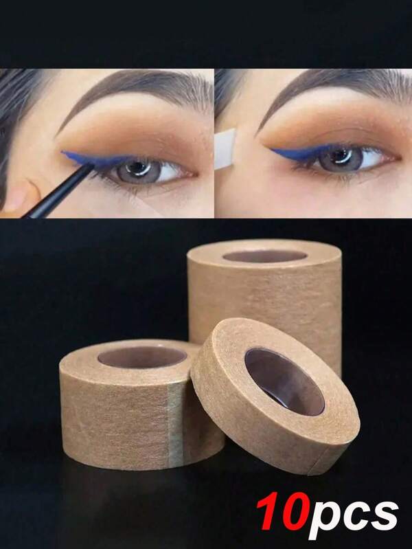 10 Rollen Make-up Werkzeuge, Lidschatten Aufkleber, atmungsaktiver Eyeliner Stift, Wimpernverlängerungs Papier Aufkleber, Wimpernkleber Tape Beauty Zubehör (Jede Rolle 1,25cm x 900cm)