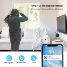 WiFi Security Camera 2.4G With IR Night Vision, Motion Detection, Two-Way Audio, USB Powered, Loop Recording, Non-Waterproof, Portable Touch Control, Supports Up To 32GB TF Card – Home Surveillance Cam