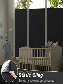 1 Roll Of Black Window Privacy Film,100% UV Protection Blackout Window Film, Protection From Prying Eyes Privacy Window Film, Suitable For Indoor, Home, Office, Kitchen Window Film