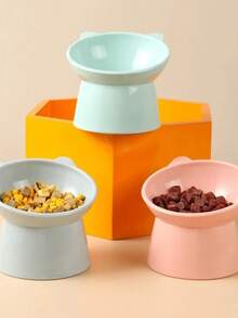 Tilted Feeding Bowl With Neck Protection, Comfortable Eating For Cats Or Dogs, Large Capacity, Novel Colors