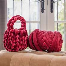 YYzzCaithe 1pc 250g Chunky Yarn For Knitting Blankets, 1 Roll Thick Icelandic Yarn For DIY Bags, Handmade Knitting, Pillows, Cat Beds, Super Bulky Roving Fabric Strips Suitable For Weaving Various Items, No Tools Needed, Handmade Crafts - Multicolor - View 8