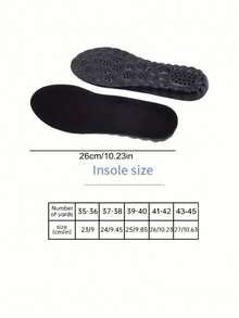 1 Pair Black EVA Cushioned Full-Length Insoles, Comfortable Hidden Height Increase Insoles For Sports, Office, Daily Wear, Suitable As Halloween, Christmas, Holiday Gifts - Black-1.5cm - View 5