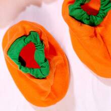 2025 可爱南瓜万圣节婴儿服装套装 - 3 件橙色南瓜套装，配南瓜帽和靴子 - 万圣节派对角色扮演 - 橘色 - 查看 12