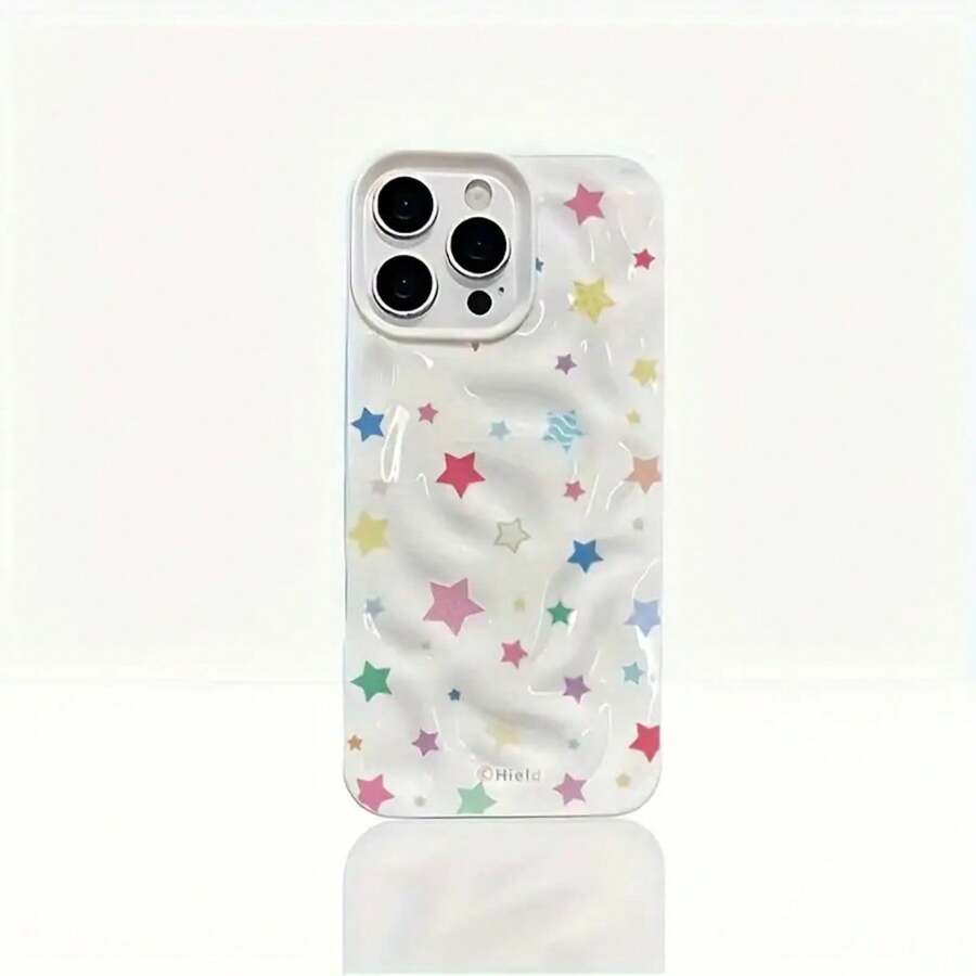 Funda colorida con diseño brillante de meteorito arrugado, resistente a golpes. Compatible con phone 16 Pro, 15, 14 Plus, 13, 12 y 11. Ideal para Año Nuevo, Pascua, Halloween, amigos y familia. - Blanco - Ver 1
