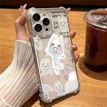 Cute INS Toro Inoue Cat Phone Case Compatible With IPhone 16 15 14 13 12 11 Pro Max X XR XS Max 8 45 Plus Shockproof Transparent Soft Back CoverSuitable For IPhone 17 AirSuitable For IPhone 17 Air - 無色 - 查看 5