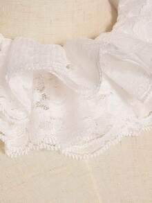 Xiacheng 1件复古蕾丝荷叶边可拆卸领子，维多利亚爱德华风格白色服装领子，男女通用 - 復古款 - 查看 7