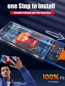 2pcs 8K Ultra HD Glass Screen Protector, Compatible With Samsung Galaxy S21 FE/S21/S21 Plus/S22/S23/S22 Plus/S24/S25, Galaxy A71/A56/A16/A17/A07, Galaxy Z Fold3/Z Fold4/Z Fold5/Z Fold6/Z Fold7 5G, Glossy Surface, 9H Hardness, Scratch-Resistant, Fingerprint-Proof, Comes With Dust Application Kit - Clear - View 5