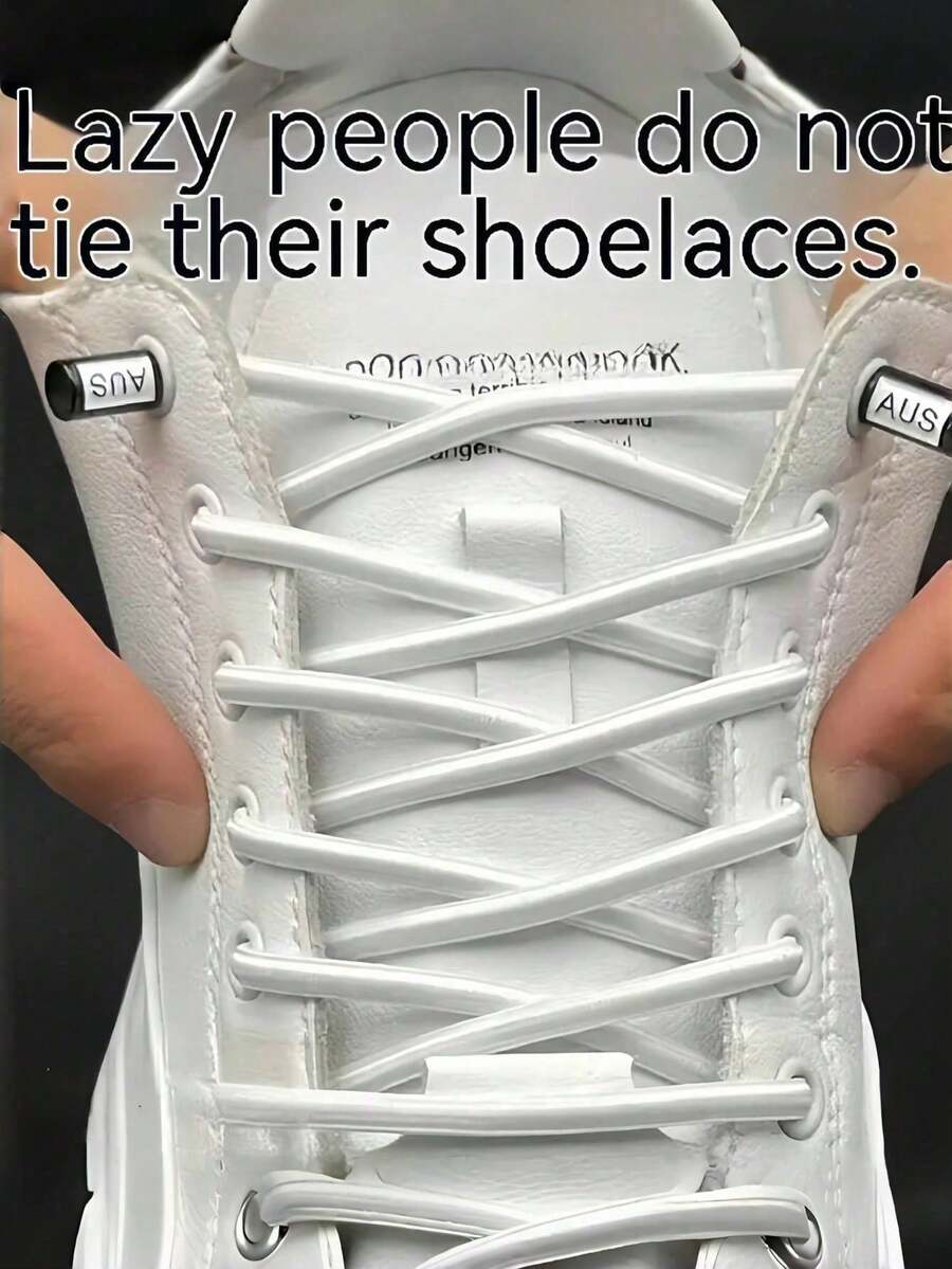 2pcs(1Pair) 100cm/39.4in Elastic No Tie Shoelaces Tieless Shoelaces For Sneakers Shoes, One Size Fits All For Adults, School, Home & Office Supplies