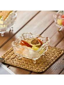 1 Stück handgefertigte, retrodesign Glas Süßigkeiten Schale mit Blumenmuster, europäischer Stil Glas Snack Tablett, transparentes rechteckiges Glas Obstschale, dekorative Süßigkeiten Schale, multifunktionale Glas Aschenbecher Schreibtisch Aufbewahrungsbox, eleganter dekorativer Glas Behälter für Esszimmer, Wohnzimmer, Küchentisch, Heimdekoration, perfektes Geschenk für Feiertage, Muttertag, Lehrertag, Geburtstag, Jahrestag für Familie, Freunde, Schwestern, Verwandte, Lehrer - Verschiedenfarbig - Übersicht 9