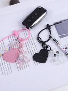 1 件定制 PU 心形、可爱夜光小狗项链、彩色硅胶串珠字母钥匙扣、定制名字、定制包包挂件、定制礼物、别致秋季、服饰配饰、定制钥匙扣和配饰 - 彩色 - 查看 6