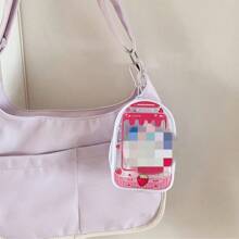Ins风透明简约草莓水果PVC卡通透明娃娃包玩偶散步包户外包防护防尘收纳袋