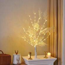 Simulated Birch Coral Tree Lamp, Atmospheric Lighting Fixture - Warm White Light, Colorful Light, USB Powered, Suitable For Autumn, Weddings, Valentine's Day, Halloween, And Christmas Festival Atmospheric Lighting - 暖色 - 查看 6