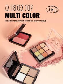 Disco de sombra de ojos, iluminador y rubor en combinación de tres capas, con acabados perlados, mate y brillante. Ideal para maquillaje diario y de festivales musicales, de larga duración. Una sola paleta con múltiples usos, esencial para viajes, fácil de llevar y ahorra espacio.