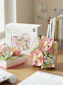 Creative Flower Bouquet Building Blocks, Adult DIY Assembly Block Set, Home And Office Desk Decor Display Model, Handmade Style Decoration, Leisure Hobby Gift, High Density Blocks, Holiday Gift, Father's Day Gift, Mother's Day Gift, Wedding Gift, Wedding Decor, Graduation Gift