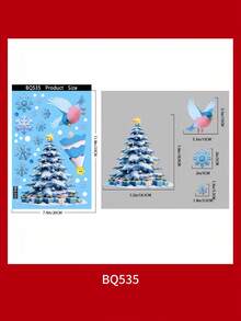 Christmas Decorations, Static Cling Christmas Tree, Snowman, Snowflake Glass Window Stickers For Mall Display Wall Stickers Room Decor Wall Sticker Wall Decor Home Decor Christmas Decorations Home