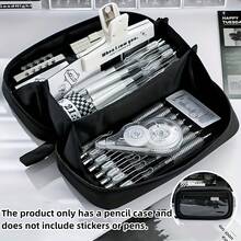 Large Capacity Transparent Pencil Case - Multifunctional Oxford Cloth Stationery Storage Bag With Zipper, Portable Cosmetic Organizer Pouch, Suitable For Office And School Supplies, Pencil Case, Backpack, Back To School Season - Multicolor - View 13