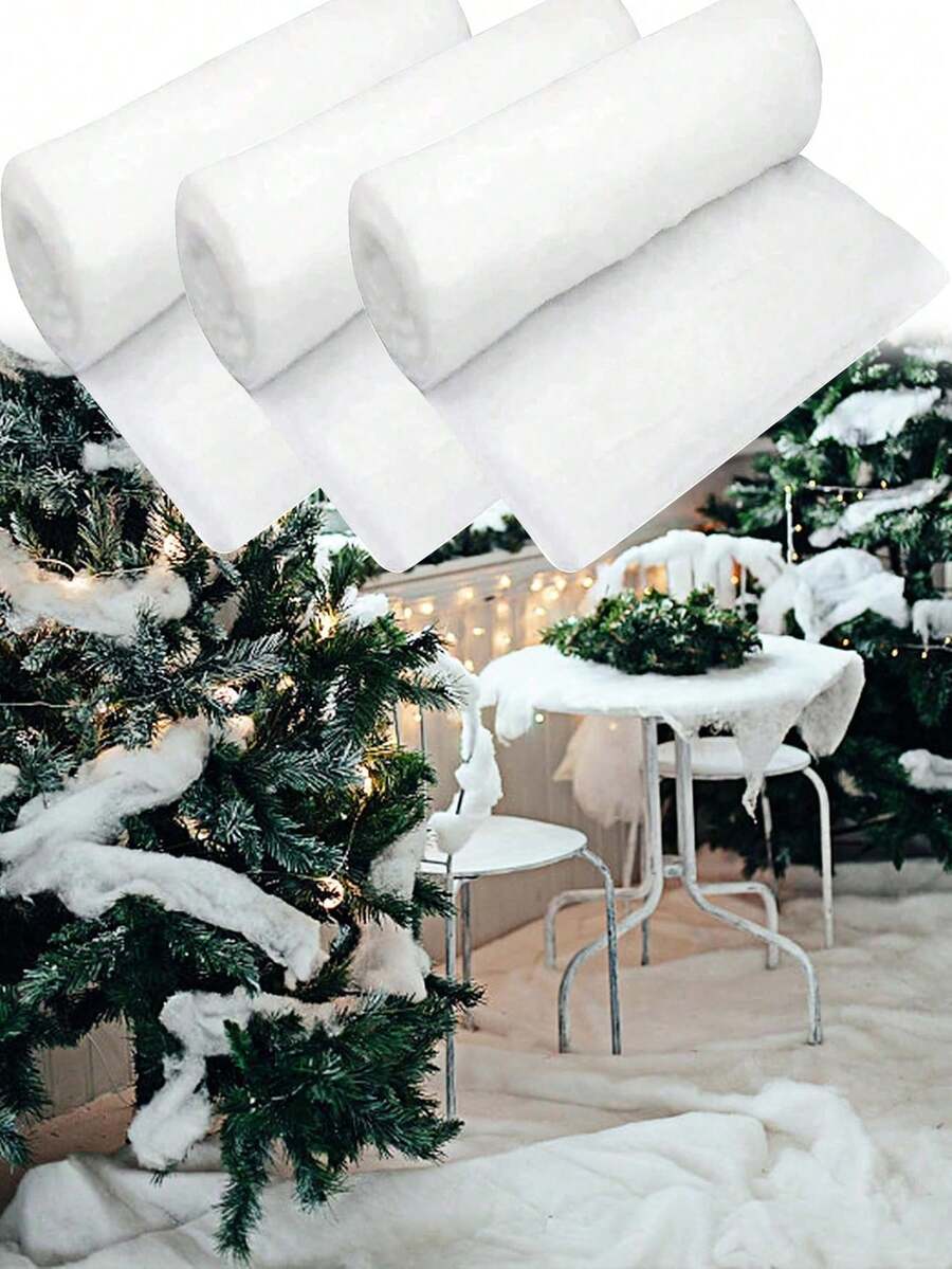 Christmas Snow Blanket Fake Snow Carpet, For Aquarium Filter Accessories Fish Tank Filter Replacement Floss Christmas Tree Skirts Fake Cloud 3D Thundercloud LED Lights