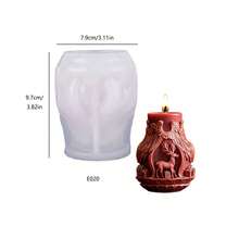 圣诞系列香薰蜡烛硅胶模具，DIY圣诞老人和驯鹿节日蜡烛礼物 - 白色 - 查看 2