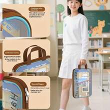 1pc Large Opening Mesh File Folder, Student Transparent Subject Sorting Exam Handbag, A4 Double Layer Nylon Mesh Subject Divider Bag, File Folder Exam Study Supplies Bag